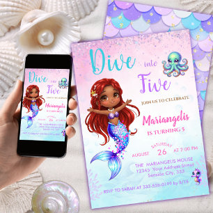 Invitación Mermaid Birthday - Under the Sea - Splish splash