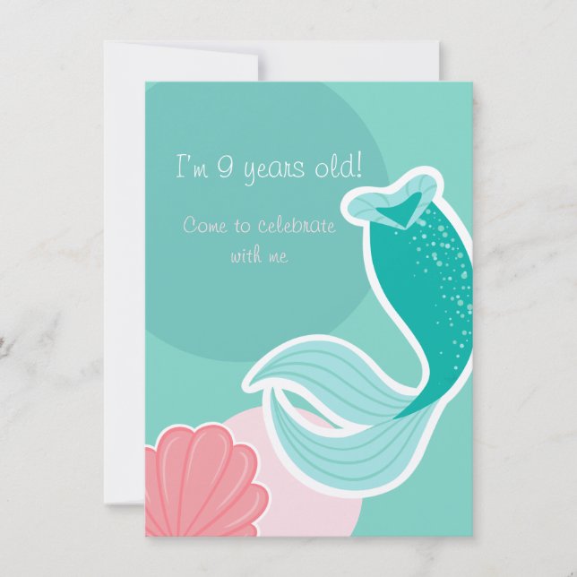 Invitación Mermaid dreams birthday invitation (Anverso)