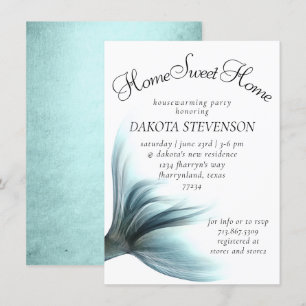 Invitación Mermaid Luxe   Casa dulce Seafoam Mint Green Home