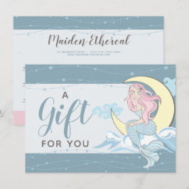 Invitación Mermaid Moon Stars Mystical Gige Certificate Card