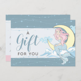 Invitación Mermaid Moon Stars Mystical Gige Certificate Card