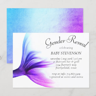 Invitación Mermaid Ombre Blue Pink Purple Tail Shower