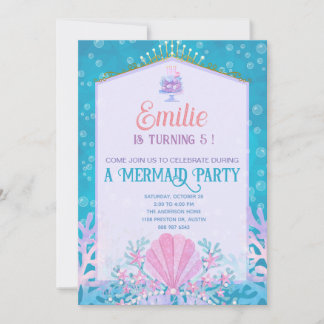 Invitación Mermaid Party Invitation