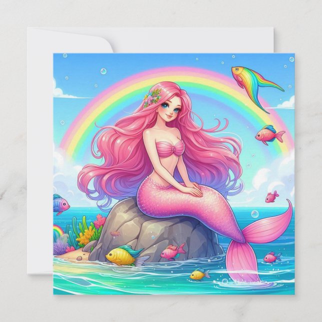 Invitación Mermaid Pink (Anverso)