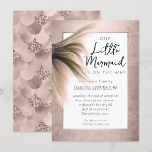 Invitación Mermaid Posh   Dusty Terracotta Pequeña Baby Showe