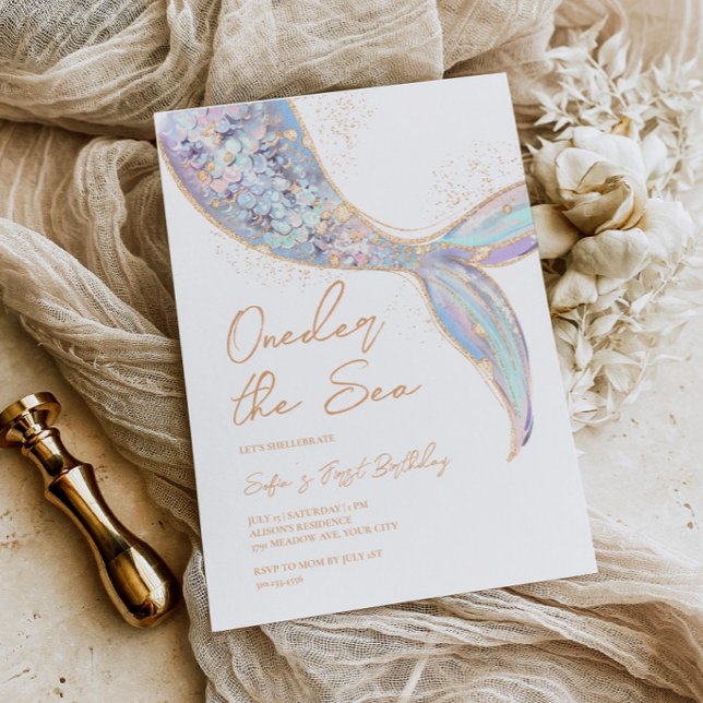 Invitación Mermaid Tail 1er cumpleaños (Subido por el creador)