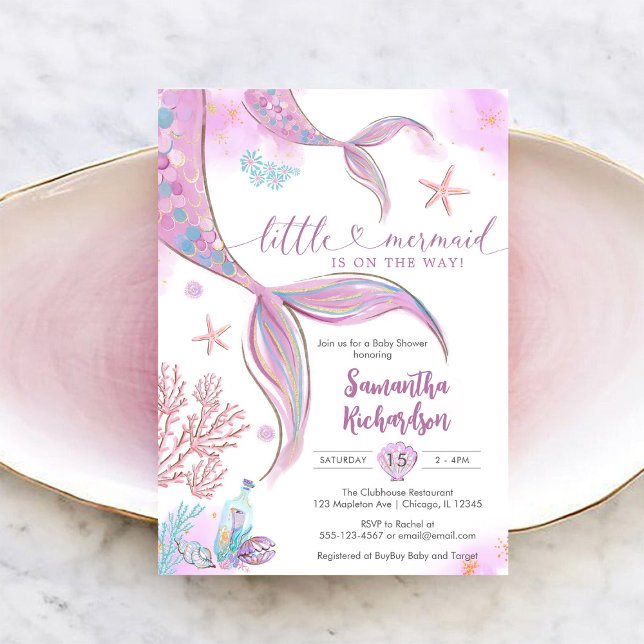 Invitación Mermaid Under The Sea Baby Shower Invitation (Subido por el creador)