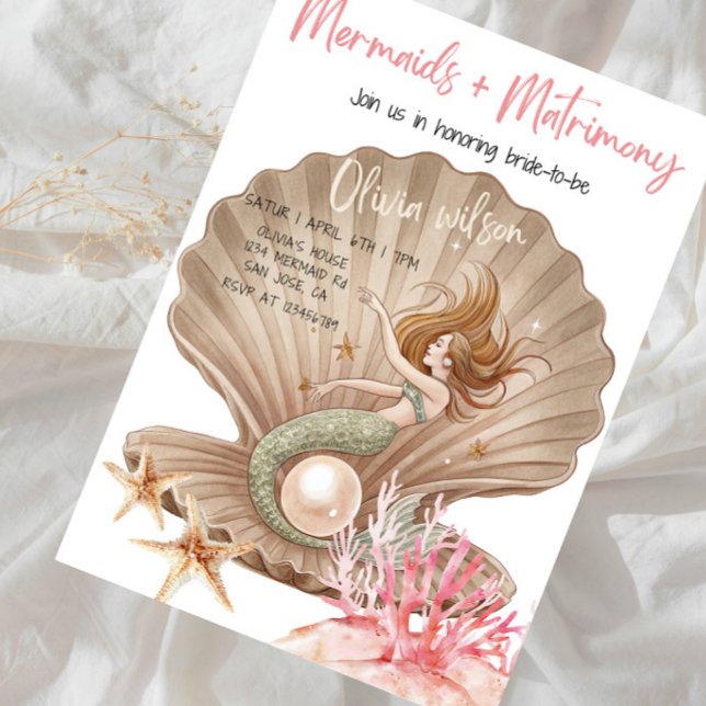 Invitación Mermaids + Matrimony Bridal Shower Party (Subido por el creador)