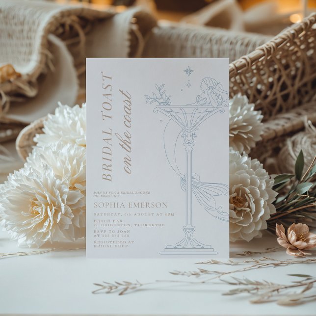 Invitación Mermaids y Martini Coastal Bridal Shower (Subido por el creador)
