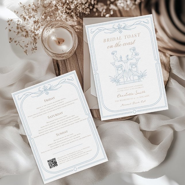 Invitación Mermaids y Martinis Coastal Bachelorette Party (Subido por el creador)