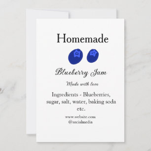 Invitación Mermelada casera de arándano azul hecha con amor a
