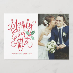 Invitación Merrily Ever After Boda Vacaciones/Fotografía de a