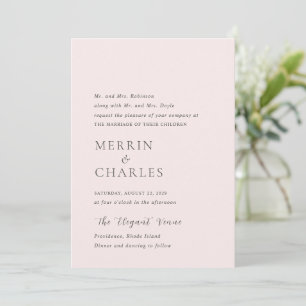Invitación Merrin Rubor Elegant Wedding