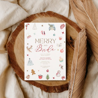 Invitación Merry and bride Christmas bridal shower
