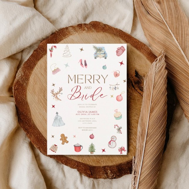 Invitación Merry and bride Christmas bridal shower (Subido por el creador)