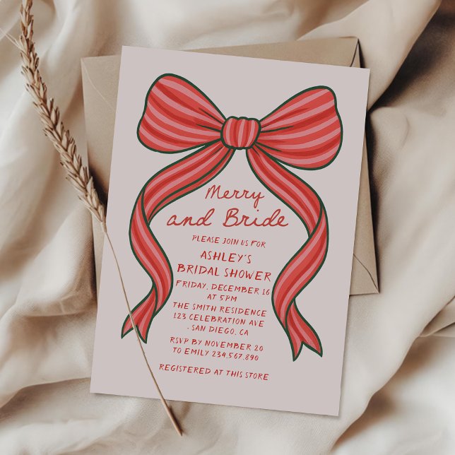 Invitación Merry and Bride Hand Drawn Christmas Bridal Shower (Subido por el creador)