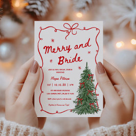 Invitación Merry and Bride Whimsical Holiday Bridal Shower