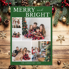 Invitación Merry and Bright Minimalist photo Family Christmas