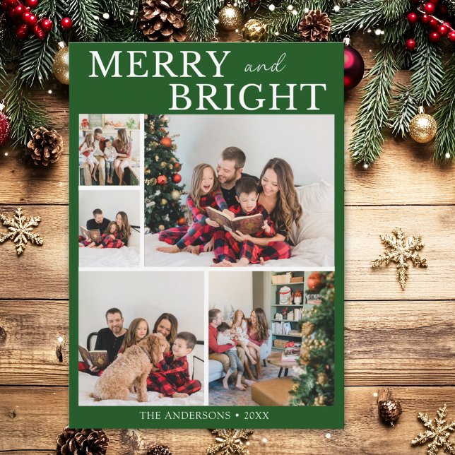 Invitación Merry and Bright Minimalist photo Family Christmas (Subido por el creador)