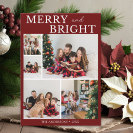 Invitación Merry and Bright Minimalist photo Family Christmas