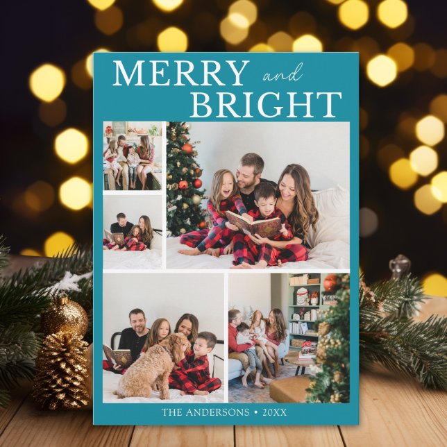 Invitación Merry and Bright Minimalist photo Family Christmas (Subido por el creador)