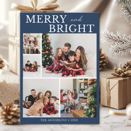 Invitación Merry and Bright Minimalist photo Family Christmas