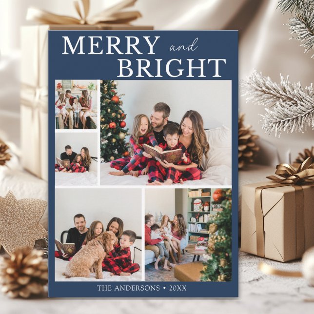 Invitación Merry and Bright Minimalist photo Family Christmas (Subido por el creador)