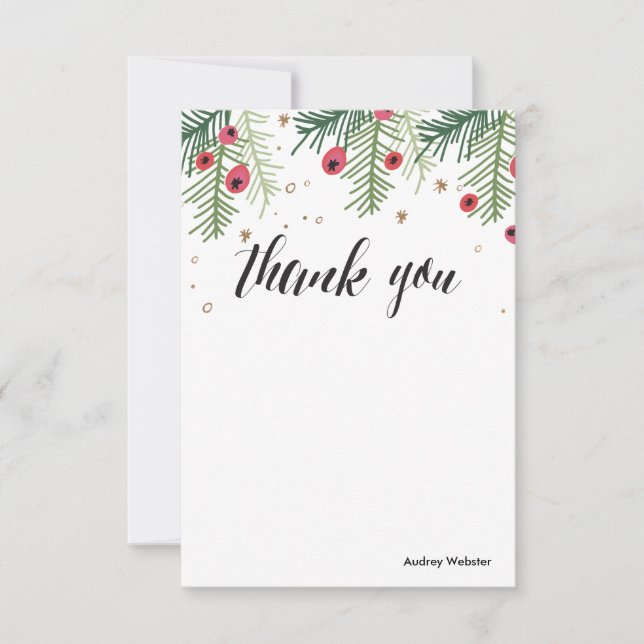 Invitación Merry Berry Personalizado Gracias Stationery (Anverso)