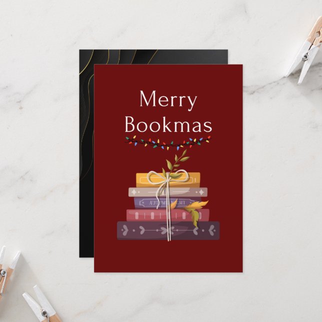 Invitación Merry Bookmas - Libros para Navidades (Anverso/Reverso In Situ)