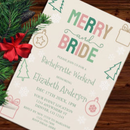 Invitación Merry & Bride Christmas Bachelorette Party