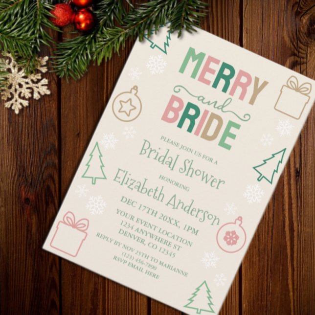 Invitación Merry & Bride Despedida de soltera de Navidad (Subido por el creador)