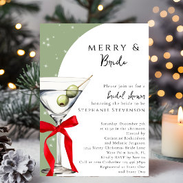 Invitación Merry & Bride Martini Christmas Bridal Shower