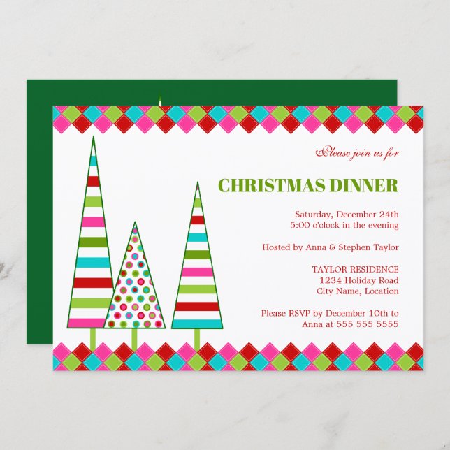 Invitación Merry & Bright Christmas Holiday Invitation (Anverso / Reverso)