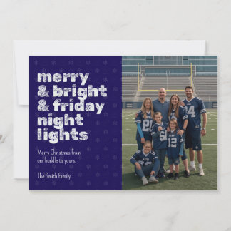 Invitación Merry & Bright & Friday Night Lights Photo Card