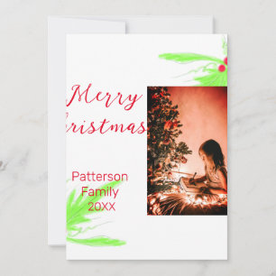 Invitación Merry Bright Navidades agregan nombre de familia a