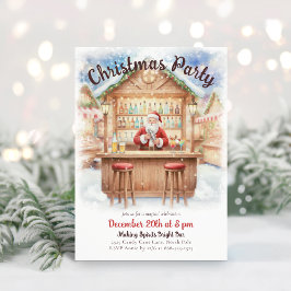 Invitación Merry & Bright Santa Cocktail Bar Christmas