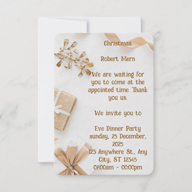 Invitación Merry & Bright, Together Tonight (Anverso)