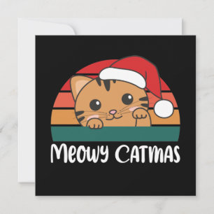 Invitación Merry Catmas Navidades gatos divertidos invitan a