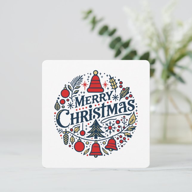 Invitación Merry Christmas 3 (Anverso de pie)