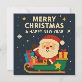 Invitación Merry Christmas and Happy New Year - Santa