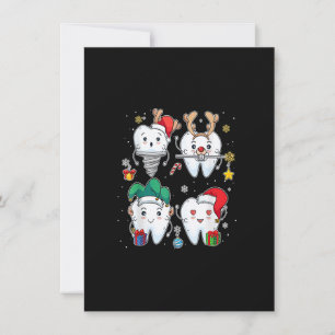 Invitación Merry Christmas Dental Crew Dentist Assistant Teat