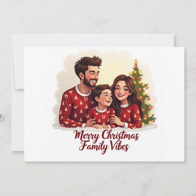 Invitación Merry Christmas Family Vibes Invitation  (Anverso)
