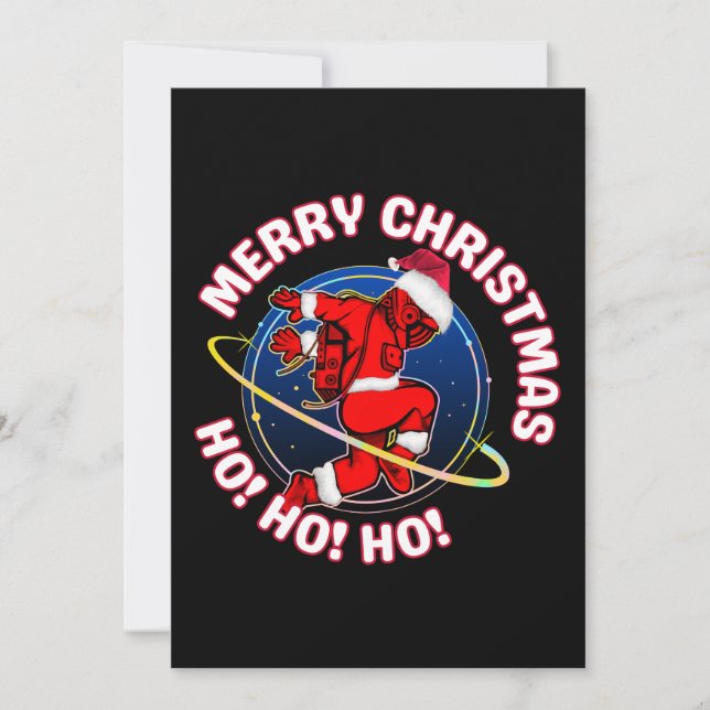 INVITACIÓN MERRY CHRISTMAS FUNNY SPACE ASTRONAUT (Anverso)
