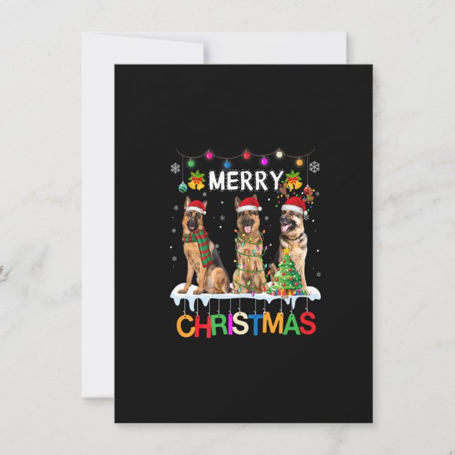 Invitación Merry Christmas German Shepherd Santa Christmas Tr (Anverso)