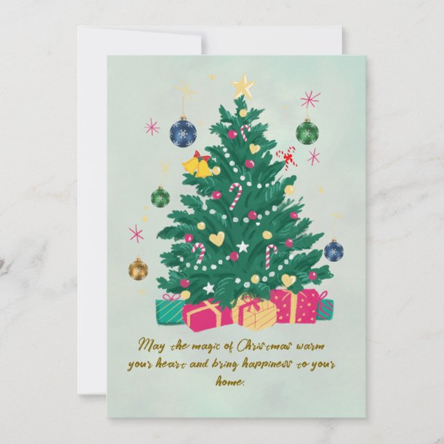 Invitación Merry Christmas Holiday Cards  (Anverso)