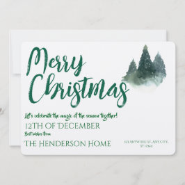 Invitación Merry Christmas Holiday Greeting Card Invitation