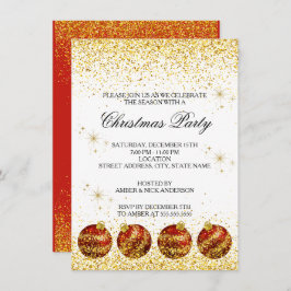 Invitación Merry Christmas Holiday Party Glitter