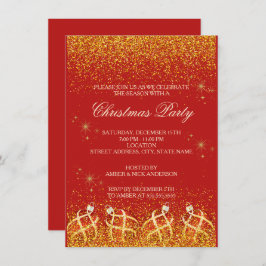 Invitación Merry Christmas Holiday Party Glitter