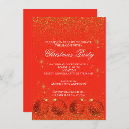 Invitación Merry Christmas Holiday Party Glitter