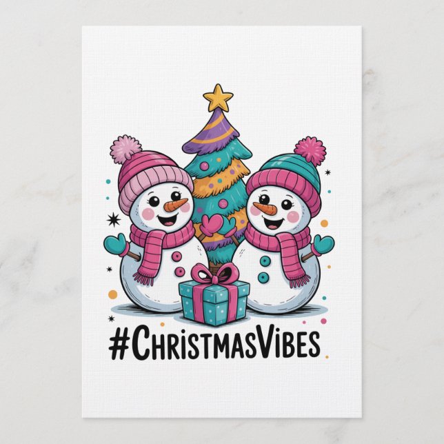 Invitación Merry Christmas Holiday Vibes (Anverso)